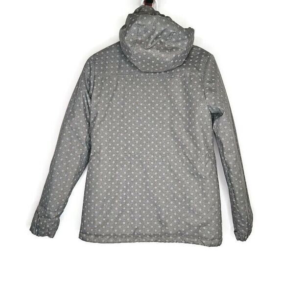 Vans Womens Jacket Medium Gray Winter Full Zip Hooded Polka Dots Pockets - Picture 2 of 7